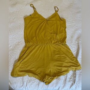 Forever 21 Mustard Yellow Spaghetti Strap Romper